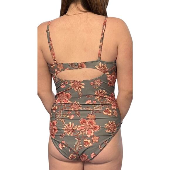 NEW Cupshe SWIMSUIT Womens LG One Piece Tummy Control V Neck Twist Cutout Ruched - Picture 5 of 12